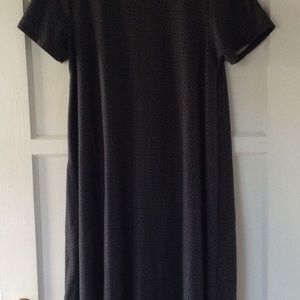 LulaRoe L Black Gray Medallions Carly Dress Floral